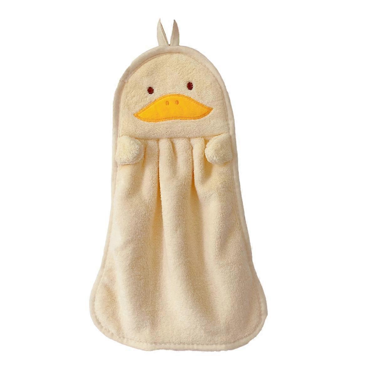 Serviette À Main Suspendue Absorbante Bébé Serviette À Main Mignon Pingouin Canard Doux Doux Enfants, Jaune