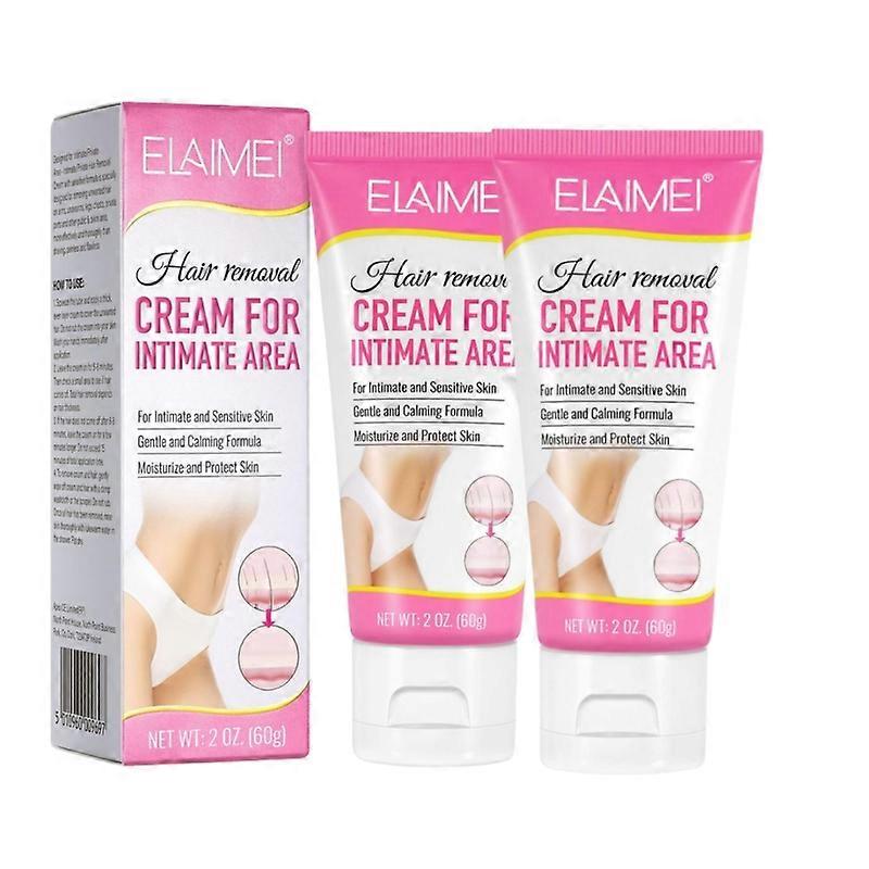 קרם להסרת שיער אינטימי 2pcs קרם לשיער ערווה לאזורים פרטיים