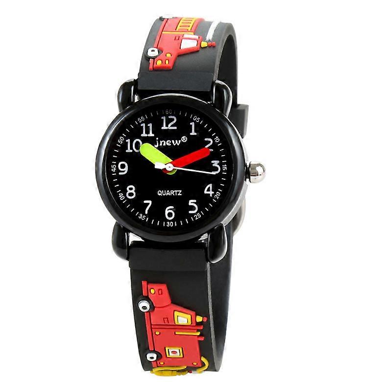 Fire Engine Watch Silicone for Children (Black)