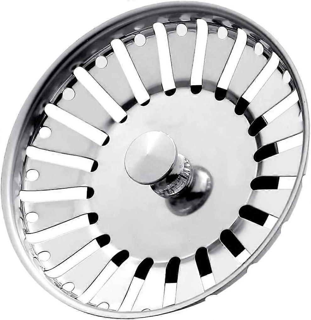 Stainless Steel Kitchen Sink Strainer Plug, Dual Function Basket Strainer and Plug | Sized for UK Sinks | Strainer waste Plug (Diameter:84mm)