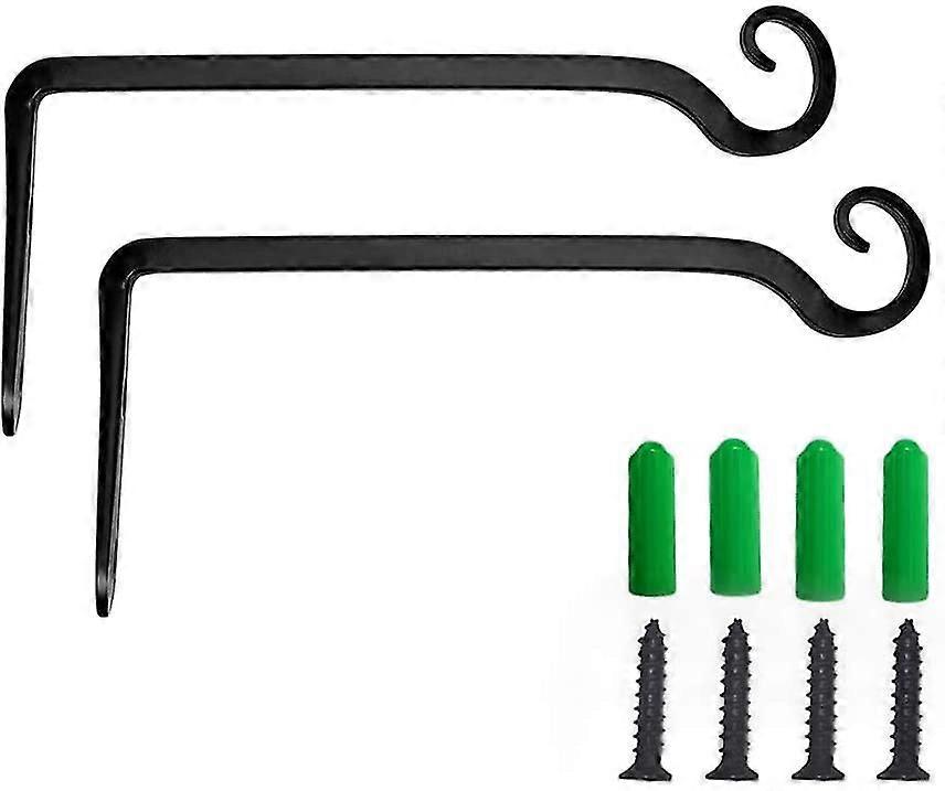 Hanging Plant Hook Brackets, 2pcs 10 Inch Heavy-duty Metal Decorative Hanging Curve Bracket, Ideal Hanger For Lanterns, Wind Chime, Bird Feeder - Easy