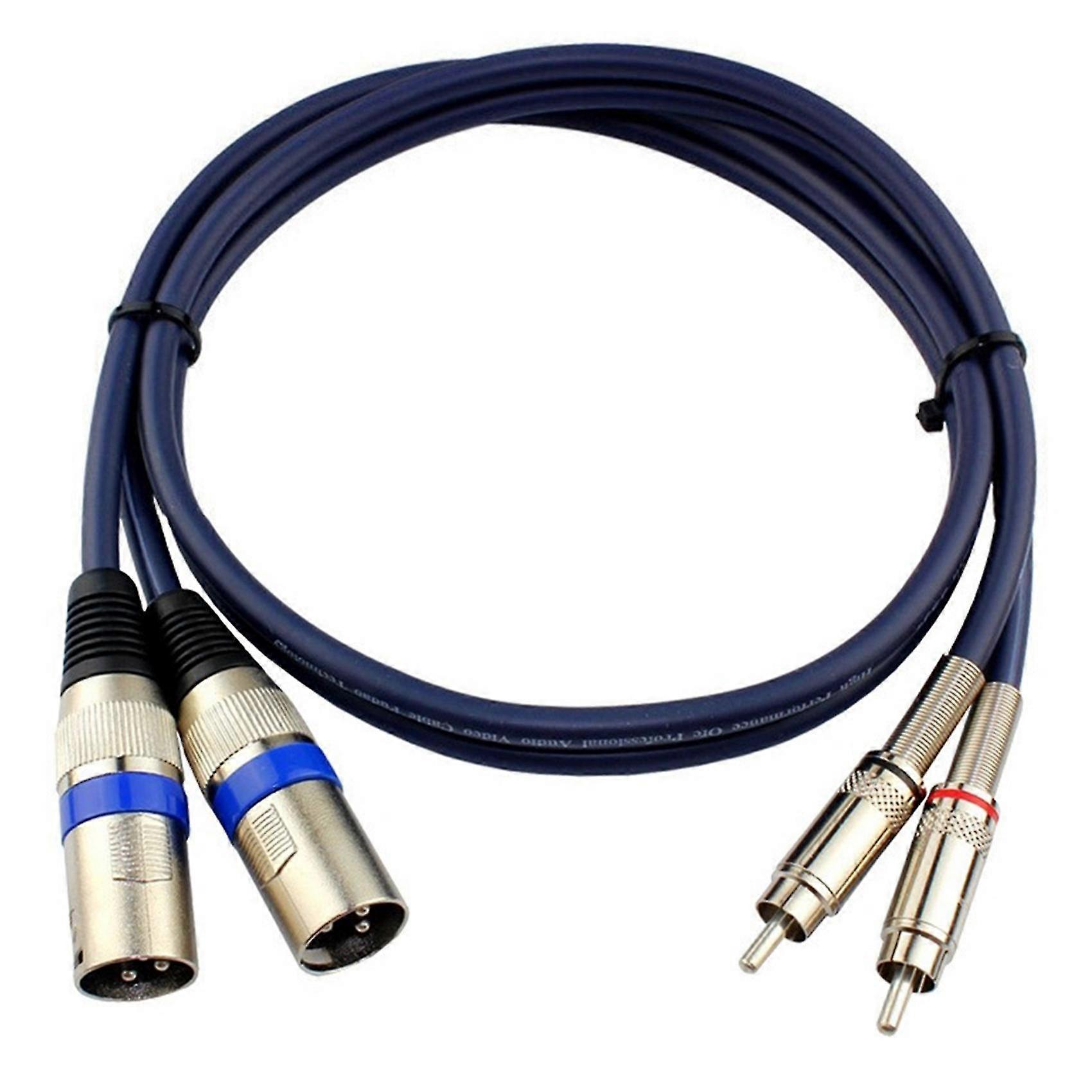 Dual Rca Male To Dual Xlr Male Cable Adapter,5ft Unbalanced L/r Rca To Xlr Phono Plug Cable,left An