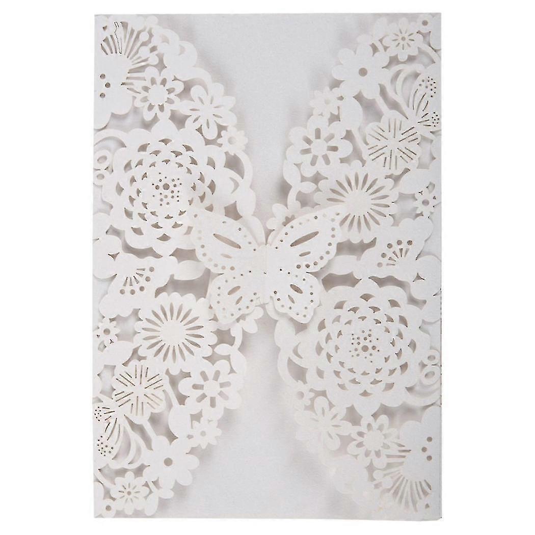 40pcs/set Delicate Carved Butterflies Romantic Wedding Party Invitation Card Envelope Invitations F