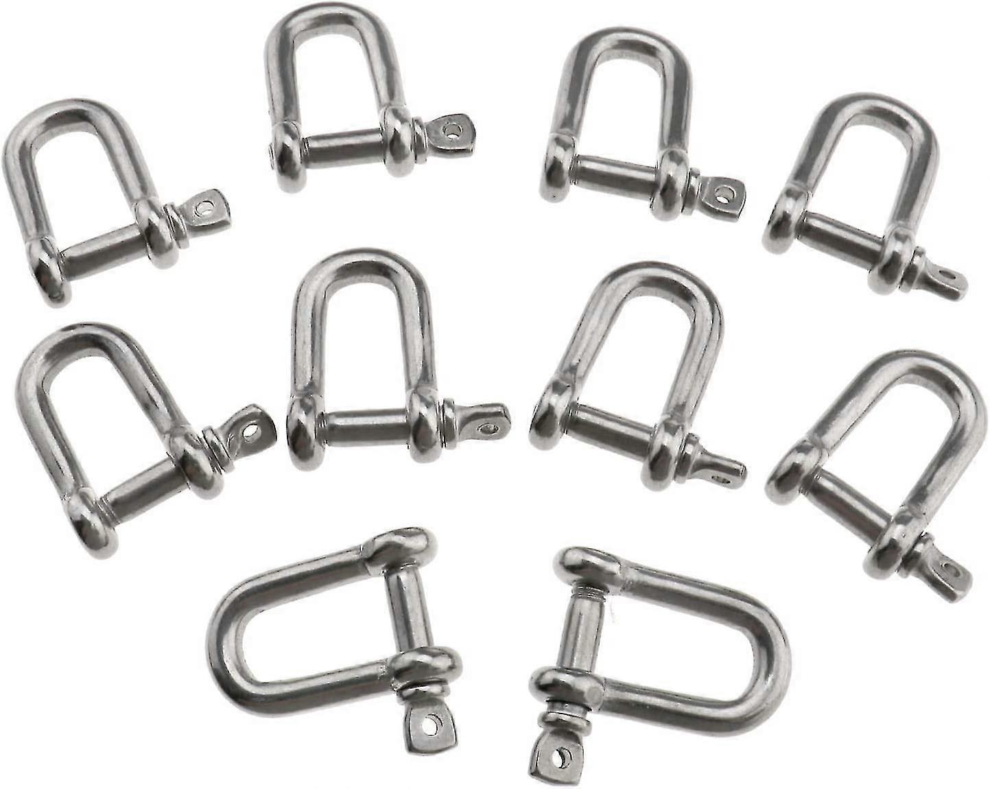 Climbing Rope Buckle U-shaped D-ring Bow Release Screw Set (silver) (10pcs)