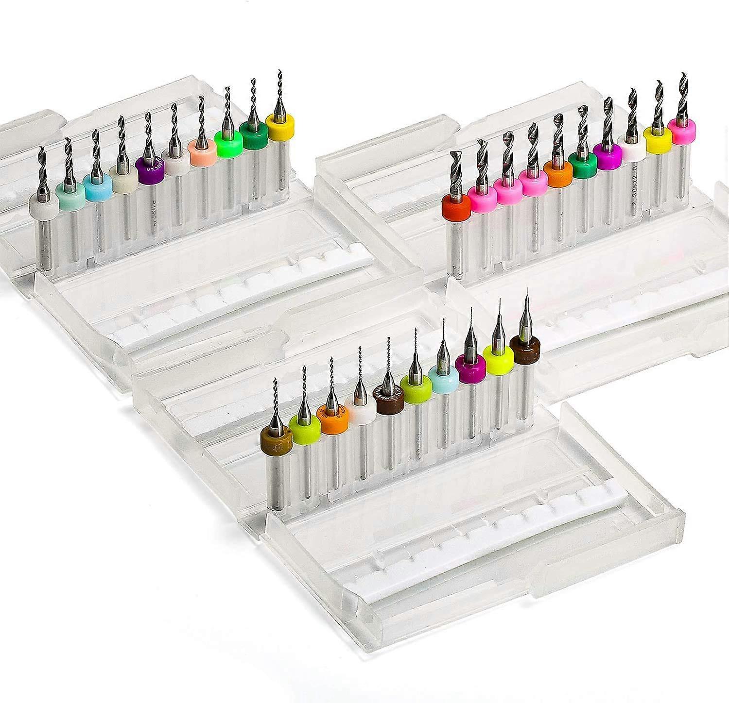 Spline Router Bit 30pcs PCB Drill Bit Set, 0.1mm-3.0mm, 1/8