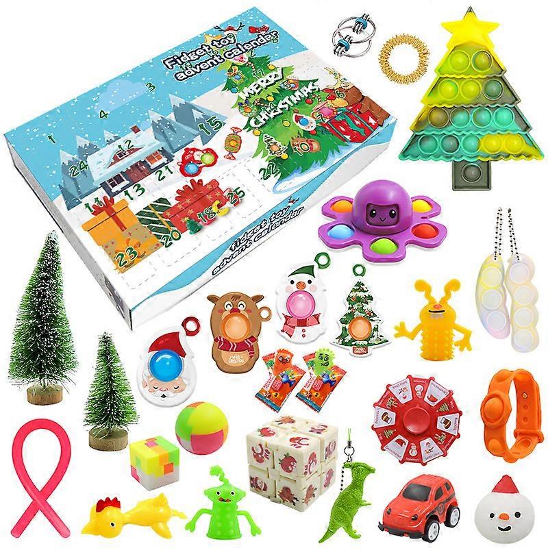 Karácsonyi adventi naptár Ajándék Fidget Játékok Stressz Relief Fidget Játék Vak Doboz Gyerekek