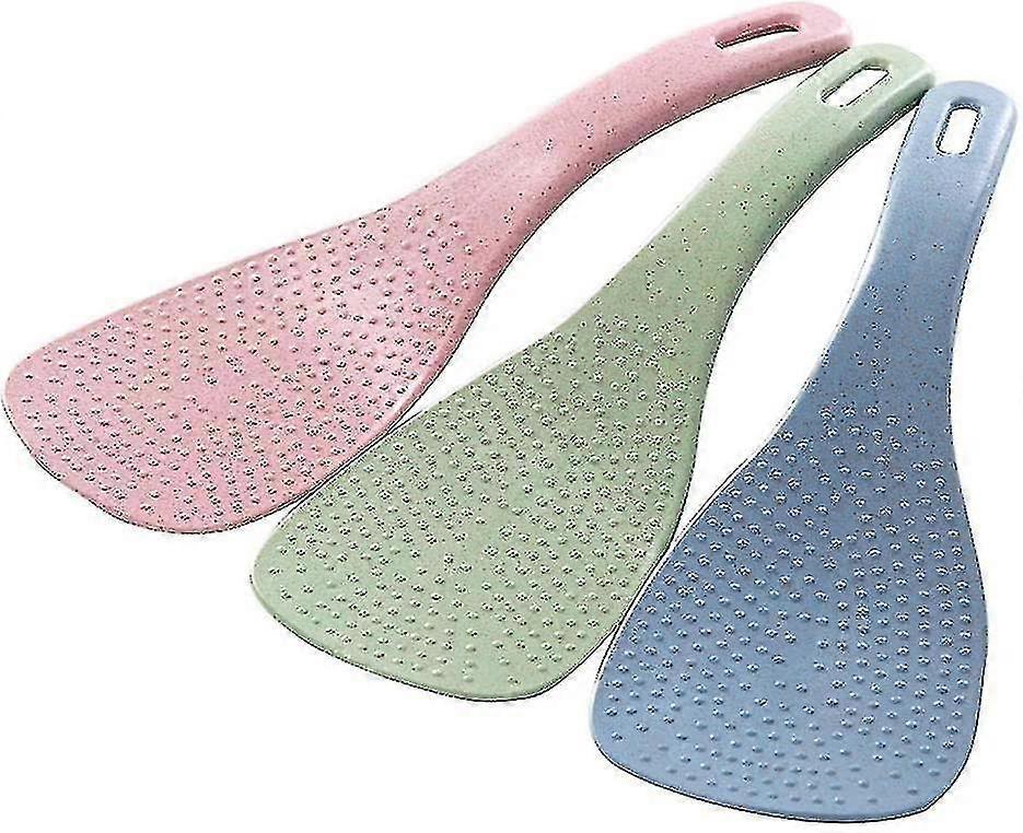 Rice Cooker Spoon Solid Color Wheat Straw Environmentally Friendly Kitchen Utensils 3-piece Set