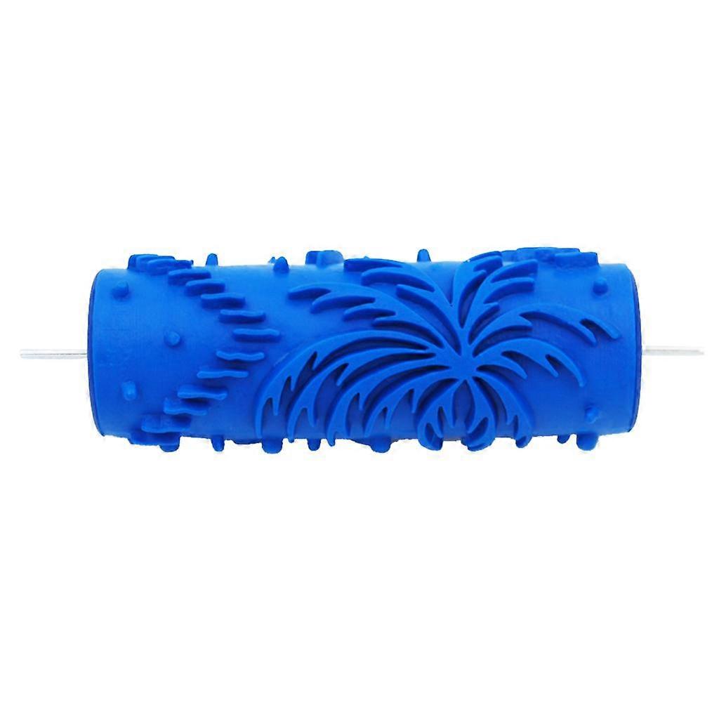 5'' Embossed Paint Roller Sleeve Wall Stencil Brush Flower Pattern Decor #9