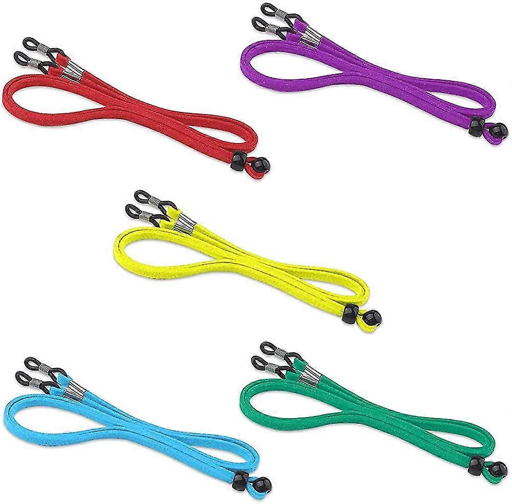Cordão para óculos com 5 peças. Corrente porta-óculos estilo étnico colorida.