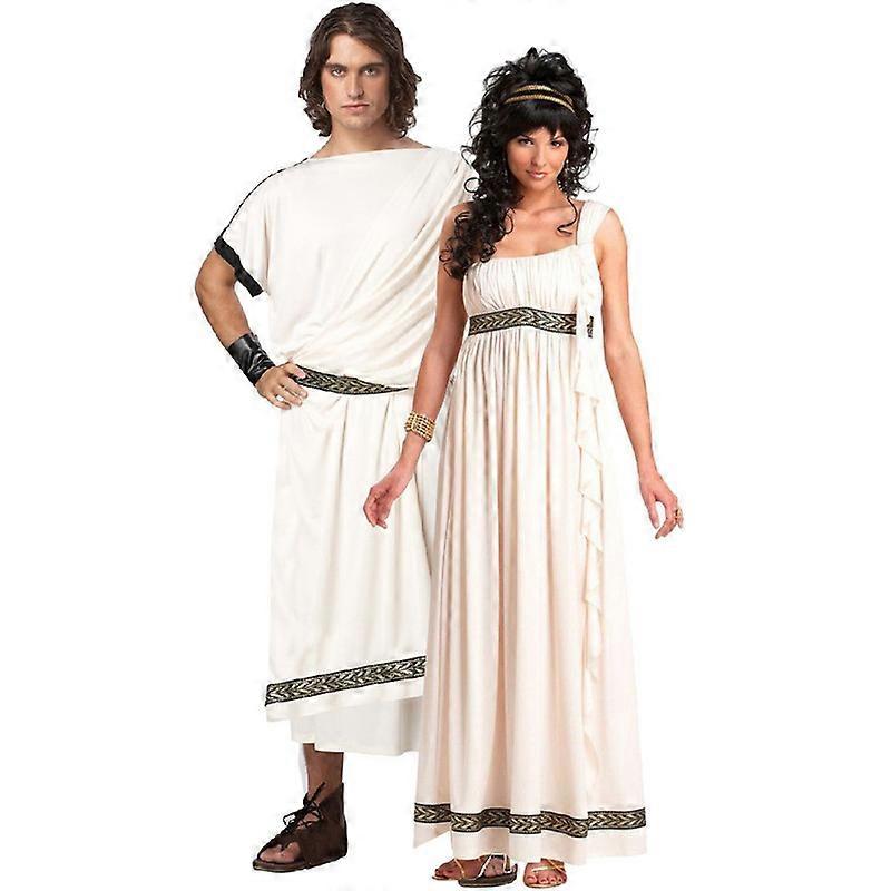 メンズデラックスクラシックトーガコスチュームセットチュニック、ベルト、ローマ神サマーパーティードレスレディースデラックスクラシックトーガコスチューム