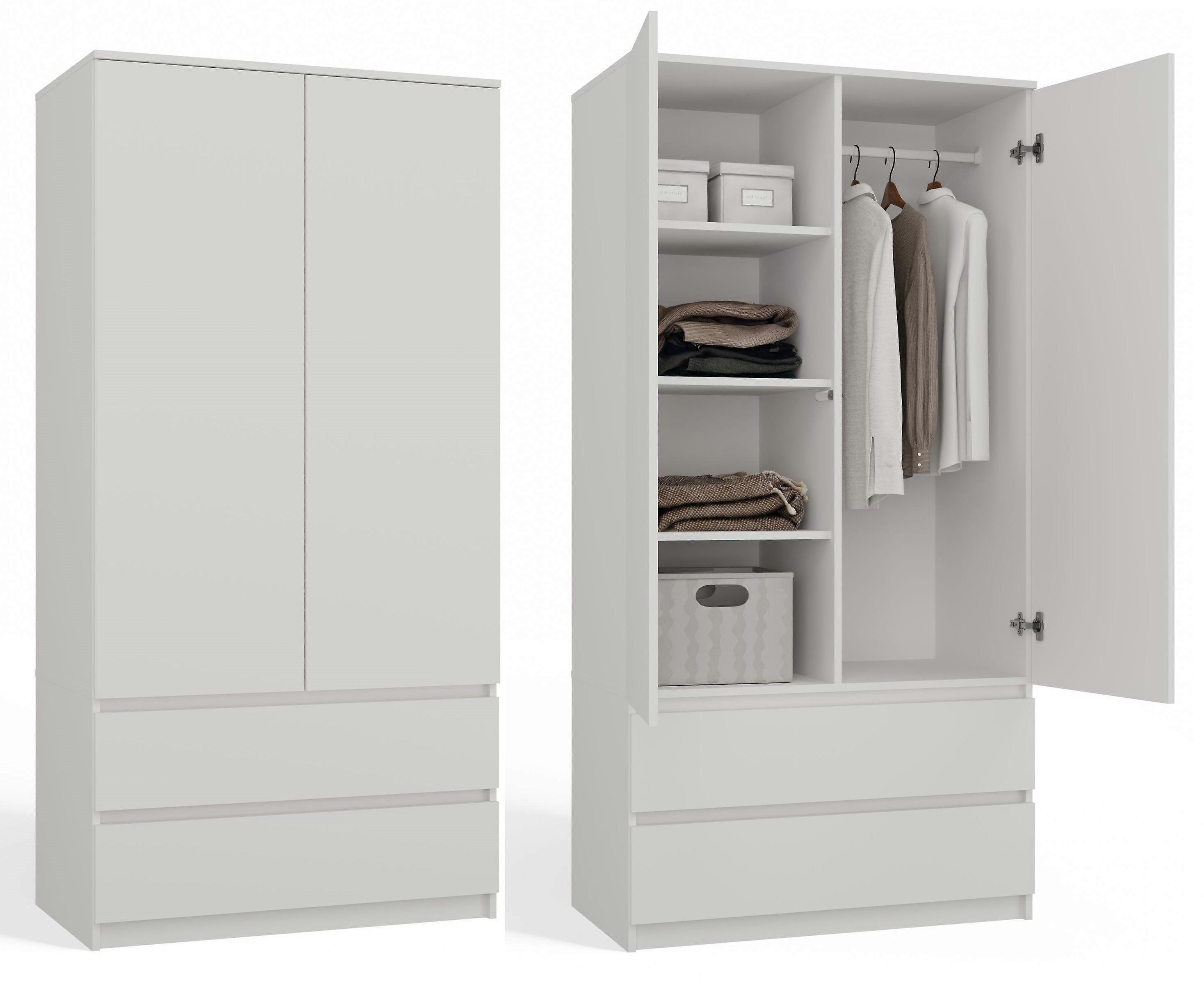 Kleiderschrank SS-90 weiß