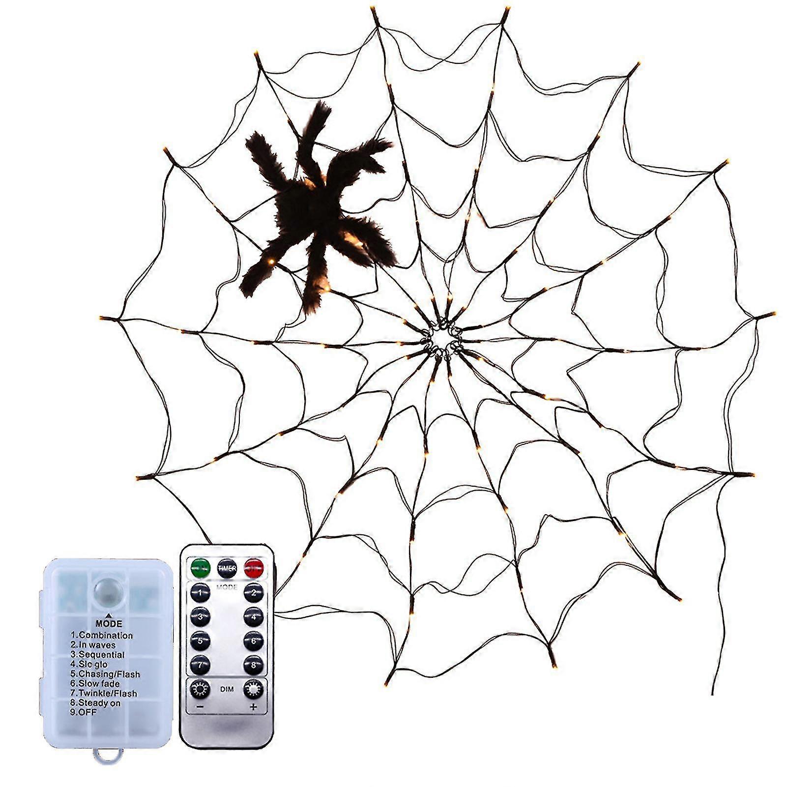 1 Set Spiderweb Light Haunted Festive Touch Plastic Creative Visual Effect Led Light Decor For Halloween