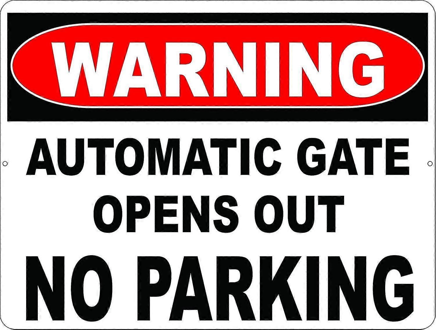Aviso Portão automático não abre sinal de estacionamento. 8x12 polegadas OU 12x16 polegadas de metal. Modo 2224