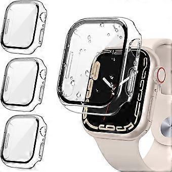 3pcs 45mm Case for Apple Watch Series 7 Full Body Case Screen Protector, Tempered Glass Hard PC Shockproof Protective Case Cover for Women Men CoverCl