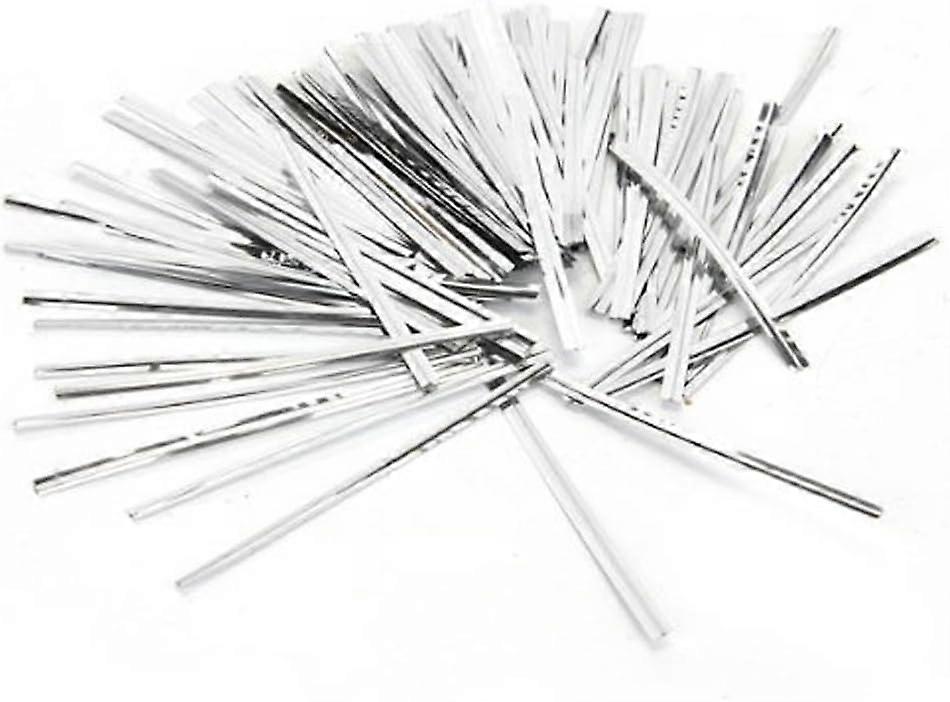 800 Pieces 10cm (Silver)Plastic Coated Wire Twist Ties for Baking Bread Candy Packets Sealing Wire