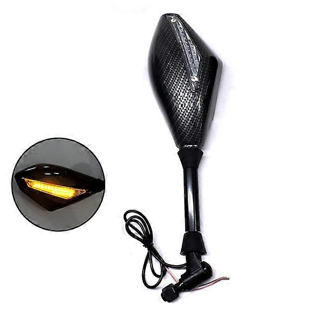 for Motorcycle Refit Light Included Rearview Mirror LED Turn Signal Universal Reversing Rearview Mirror Retroreflector 10MM