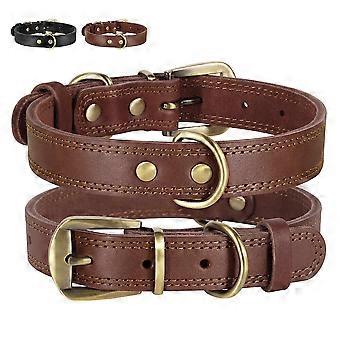 Collare per cani in vera pelle Fibbia in metallo resistente per cani di piccola taglia e mezza taglia