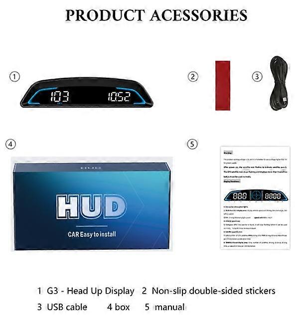 Universal Digital GPS Speedometer Car HUD Head Up Display Multifunction GPS Speed Meter Electronics Accessories For All Cars