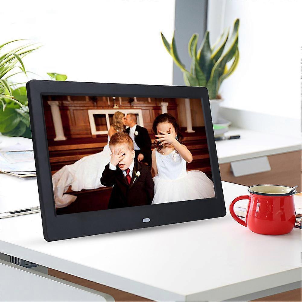 10 Full HD Digital Photo Frame with Alarm MP3 Player Multilingual Support Black-US