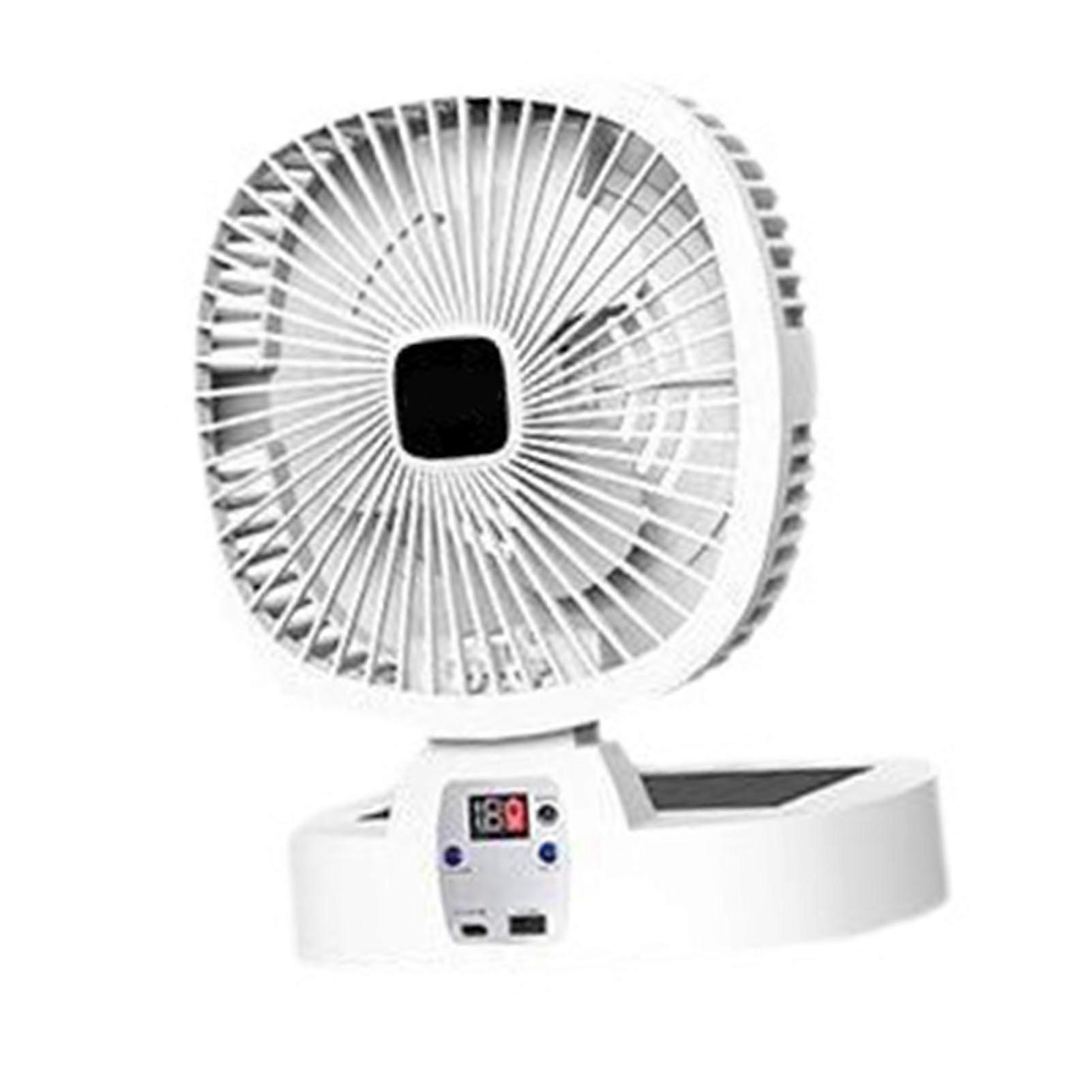 Rechargeable Solar LED Camping Fan with Remote and LED Light