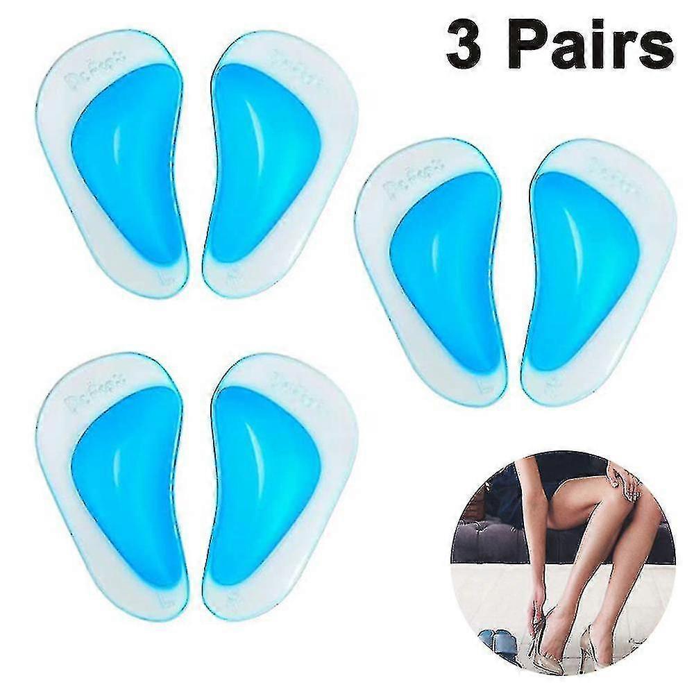 足底筋膜炎アーチサポートシューズインソール3ペア、厚みのあるジェルアーチ-YGWL