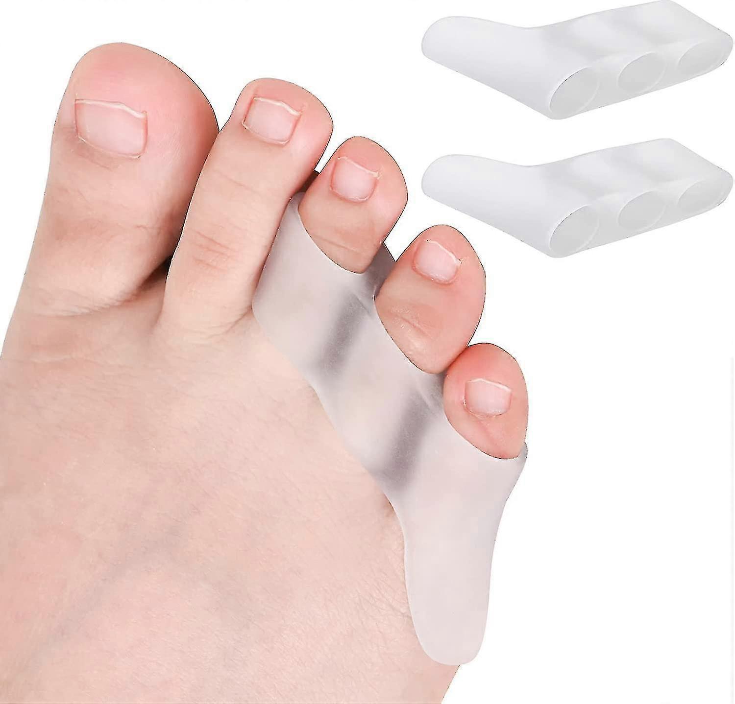 10pcs Gel Pinky Toe Separator, Three-holes Gel Toe Separators For Curled Pinky Toes, Overlapping Toe, Blisters