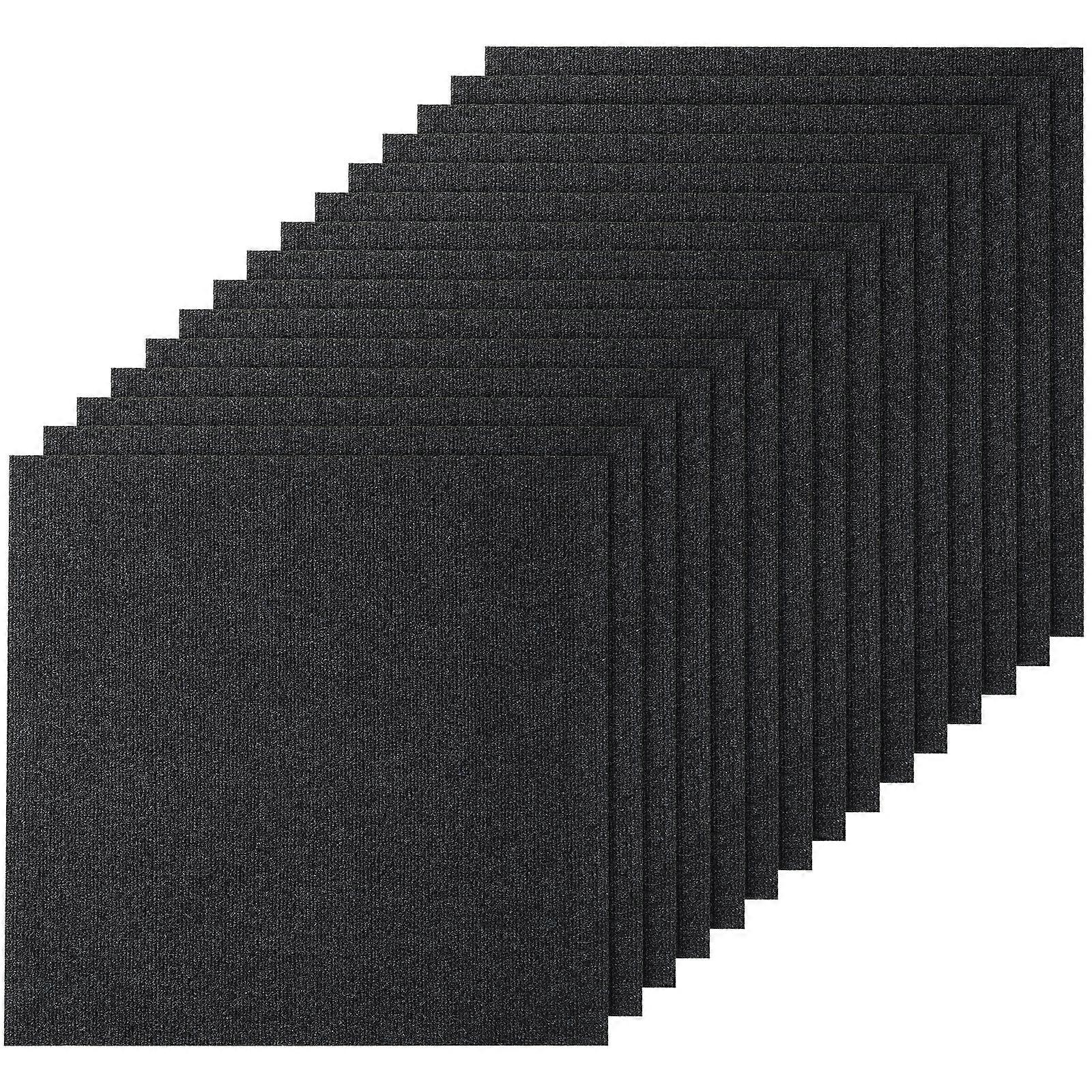 Płytki dywanowe Peel and Stick, 24 x 24 kwadraty Samoprzylepna płytka podłogowa do sypialni Salon Wewnątrz Na zewnątrz (15 płytek, sadza)
