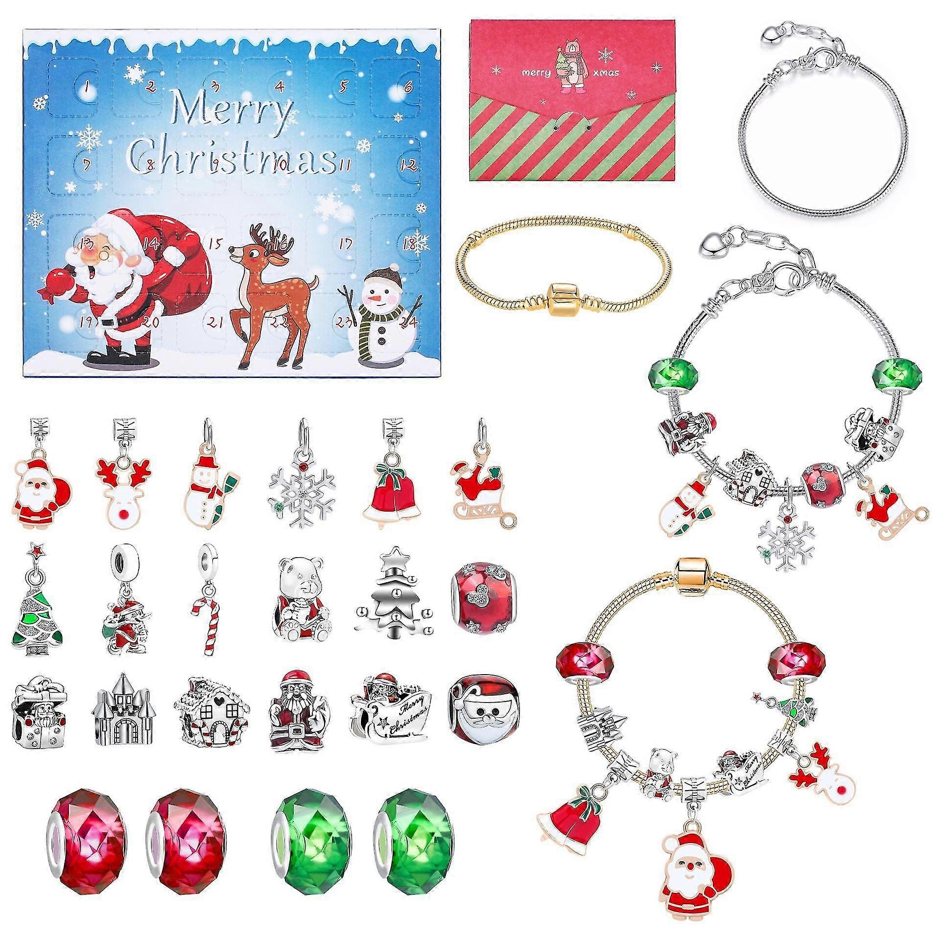 Blind Box Children's Bracelet Christmas Advent Portable 24 Grid Diy Bracelet Blind Box