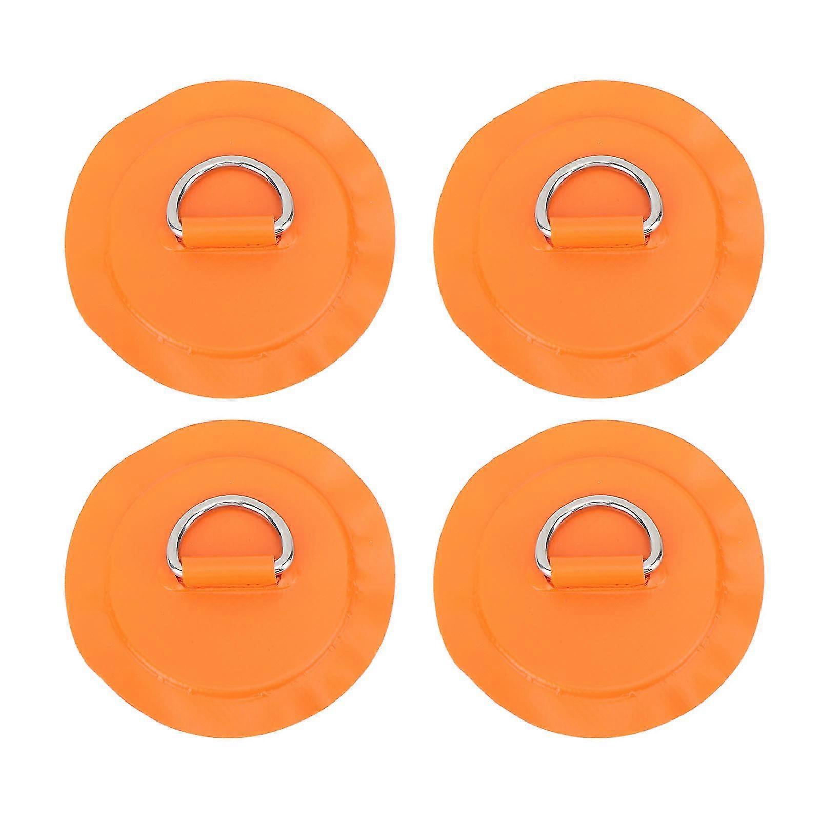 Patch d’anneau en D léger orange 4pcs pour bateaux gonflables planches de surf et planches à pagaie PVC