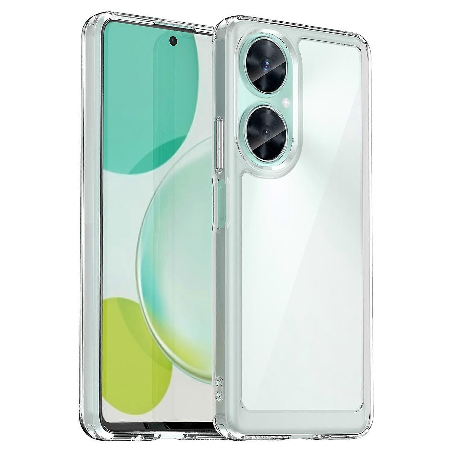 For Huawei Nova 11i Case Electroplating Buttons Clear Phone Cover (Big Rear Lens Hole)
