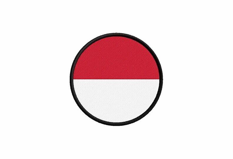 Patch ecusson flag monaco monegasque prints thermosticker round round round