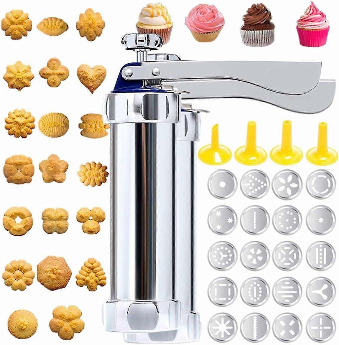 Cookie Maker Cookie Press Machine 20 Cookie Discs And 4 Icing Nozzles For Cake Decoration And Biscui