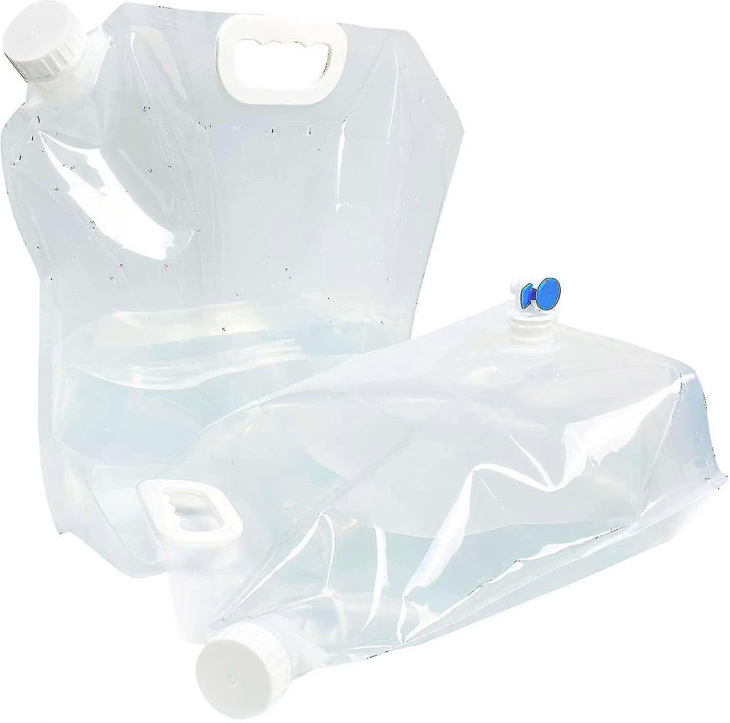 Vandbeholder foldbar, 2 stk 10l vandtank foldbar med hane, bærbart drikkevand foldbar vandbeholder Bpa gratis til campingvandring, picnics