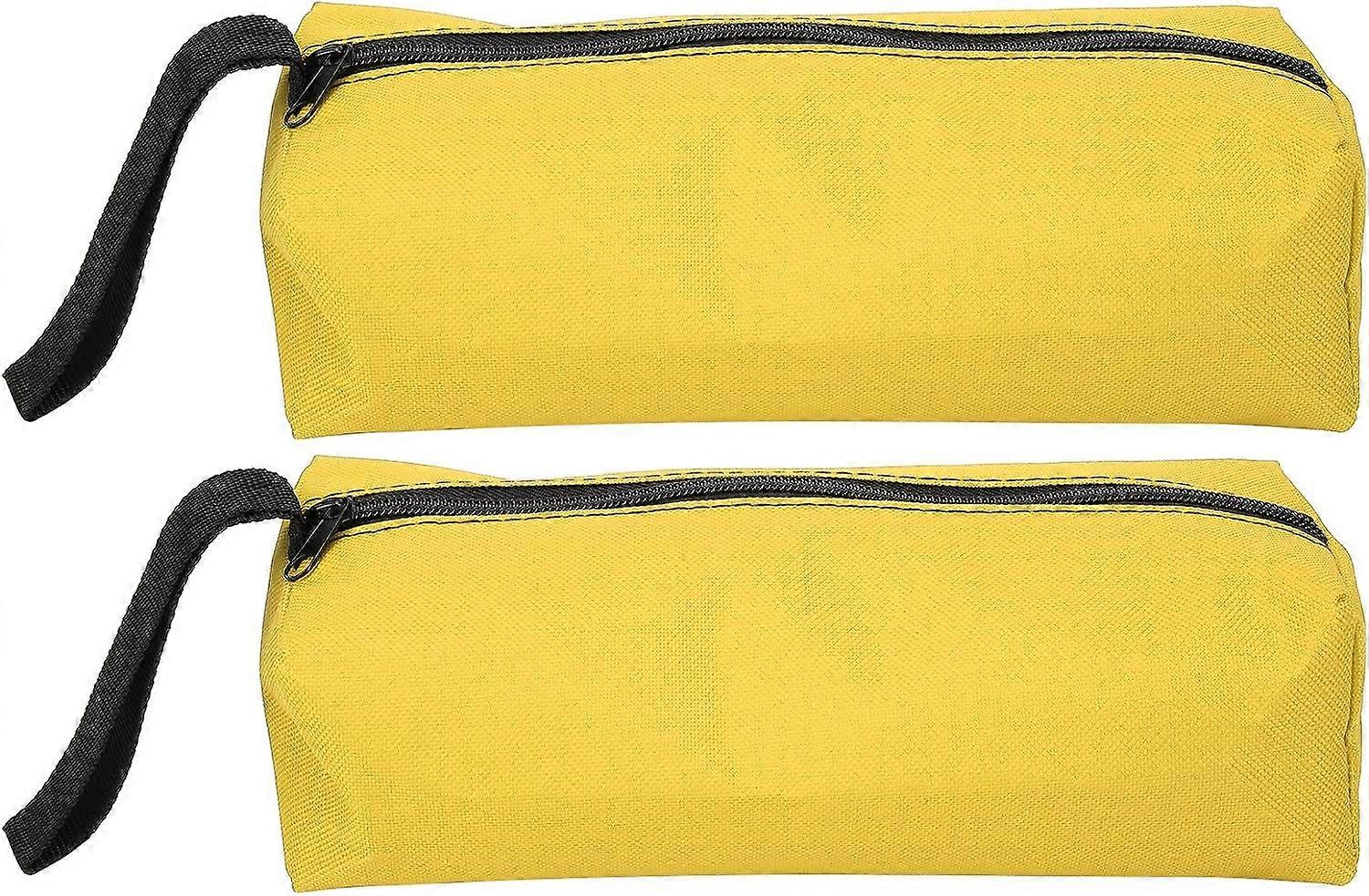 Pieces Empty Tool Bag Small Portable Tool Bag Tool Storage Bag Canvas Multifunctional Tool Bag Zippered Multipurpose Organizer (Yellow)