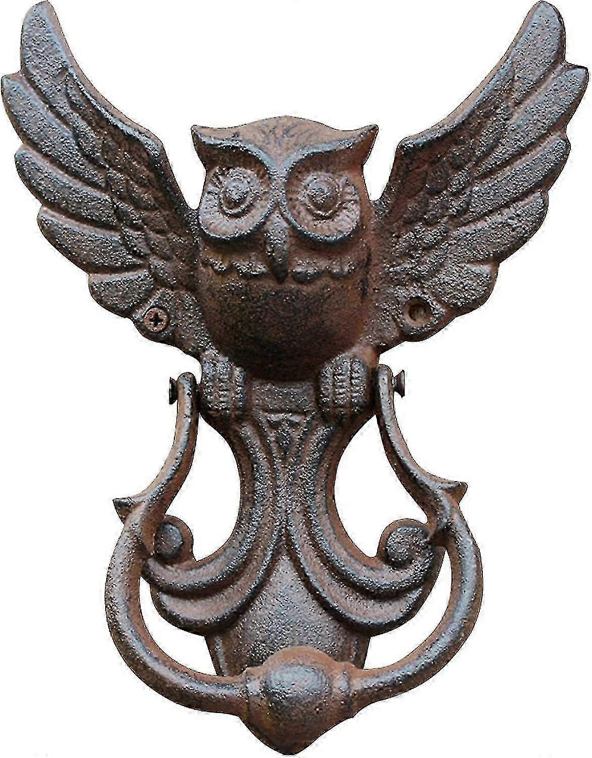 Κουκουβάγια πόρτα knocker, Vintage χυτοσίδηρο πόρτα χτυπητή πόρτα λαβή πόρτα, κουκουβάγια σχέδιο αντίκες στυλ χυτοσίδηρο πόρτα knocker διακόσμηση (καφέ - 1 κομμάτι - 17.7x4.5x2