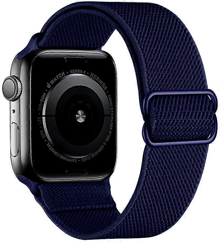 Suitable for Apple Watch strap, adjustable stretch nylon braided sports replacement strap, suitable for Iwatch series, blue