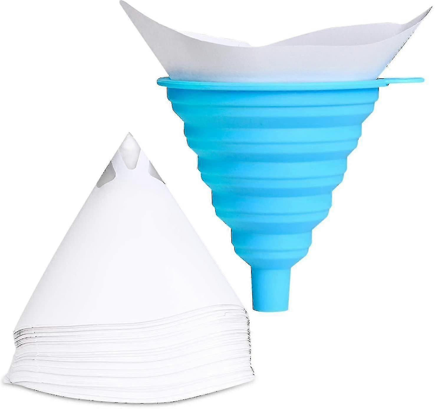 Paint Strainer, 1 Pack Silicone Funnel And 150 Pack Small Strainer Cone With Fine Nylon Me