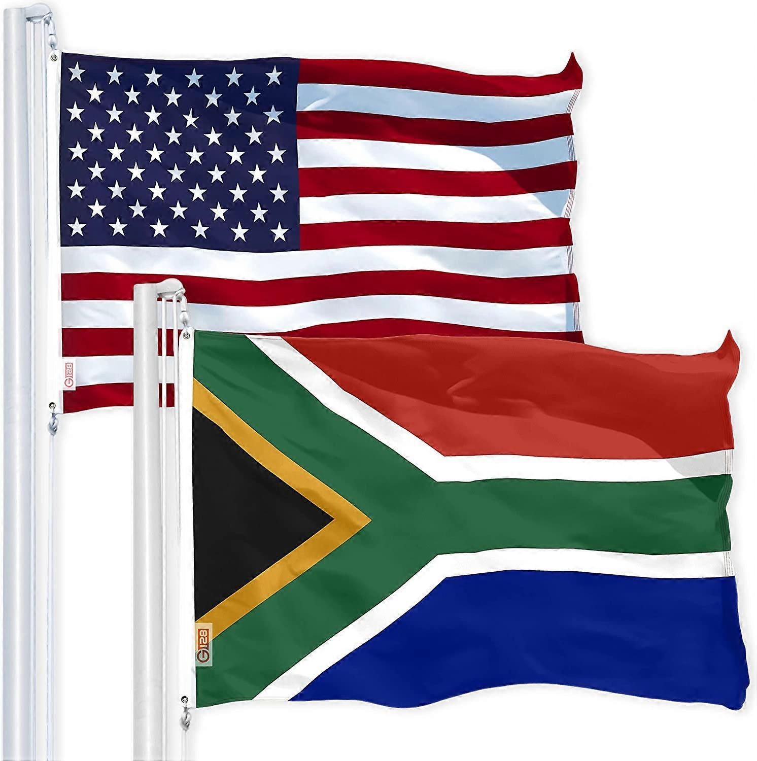 États-Unis Américain et Afrique du Sud Drapeaux sud-africains 3x5 FT Combo imprimé 150D Polyester par