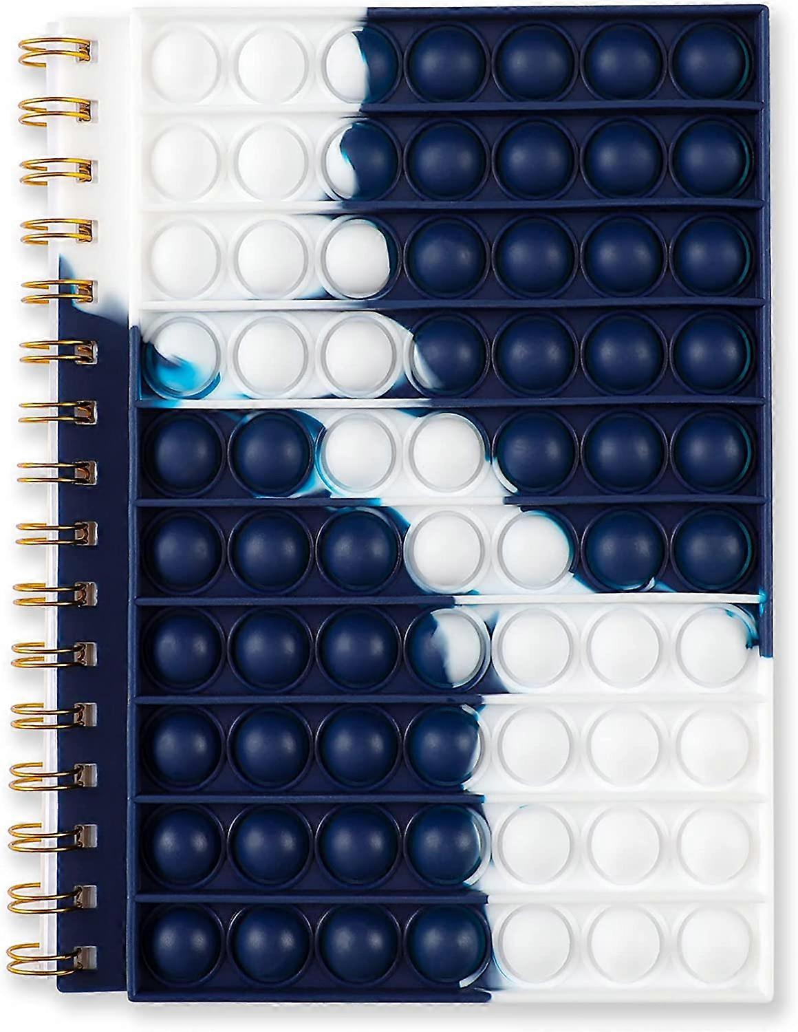 Pop Notebooks for Kids to Relieve Stress Composition Notebooks,Bubble Fidget Notebook for School ,Pop Fidget Toy It Spiral Notebook for Girls (Navy Bl