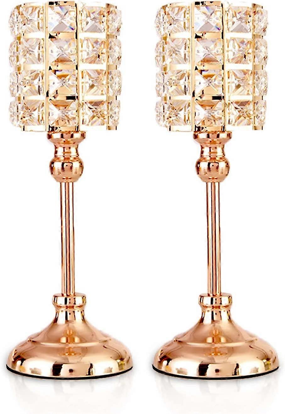 Gold Crystal Candle Holders 2 Pack