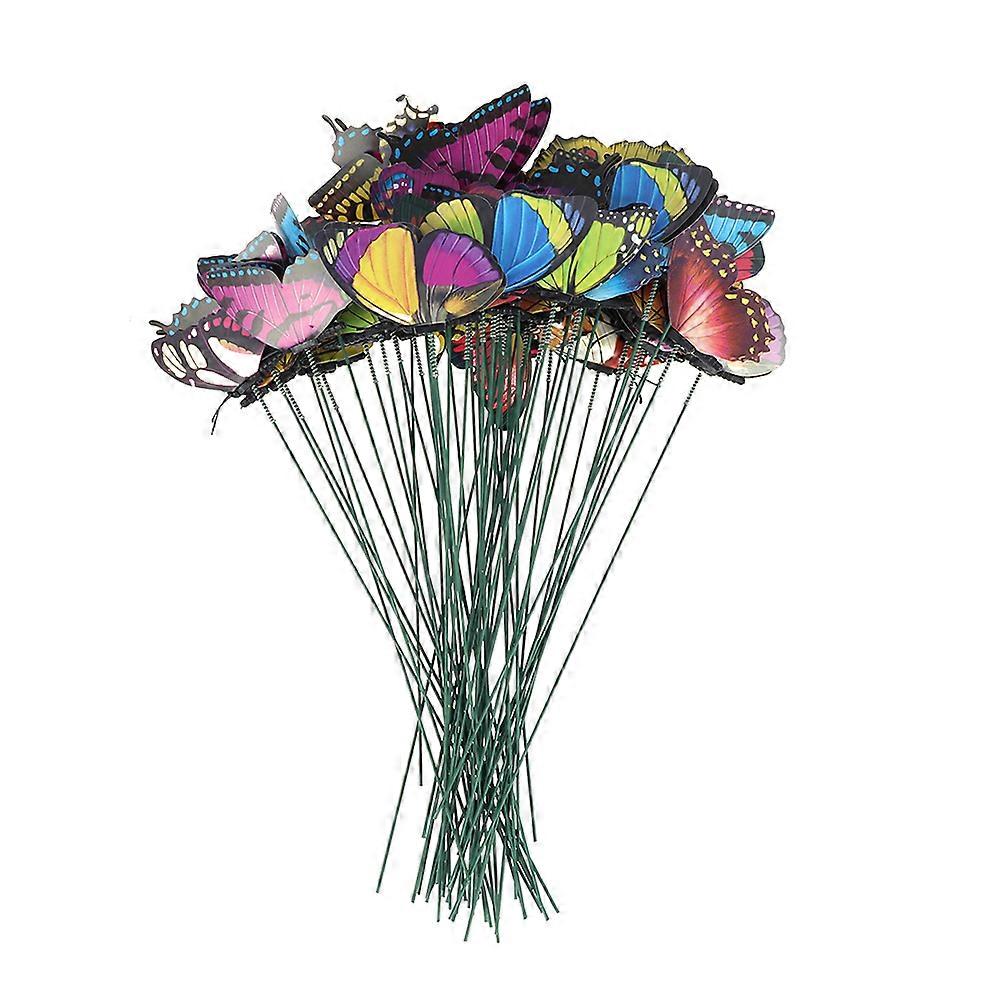 50 قطعة زهور اصطناعية في الهواء الطلق الفراشات حصص حديقة الحديقة حصص فراشة حزب اللوازم مصغرة