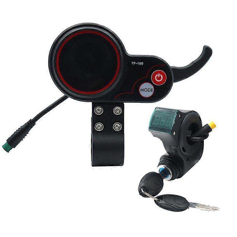 TF-100 Display Dashboard 5Pin+3PIN Ignition Lock Key Scooter Skateboard Speedometer for Electric Sc