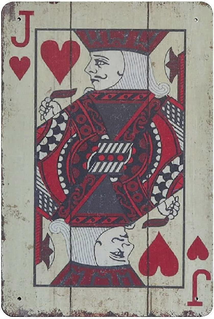 معدن القصدير تسجيل بوكر القلب Q خمر القصدير ملصق معدن تسجيل جدار الديكور مطبخ البلد المنزل ديكور المرآب 16 "x12"