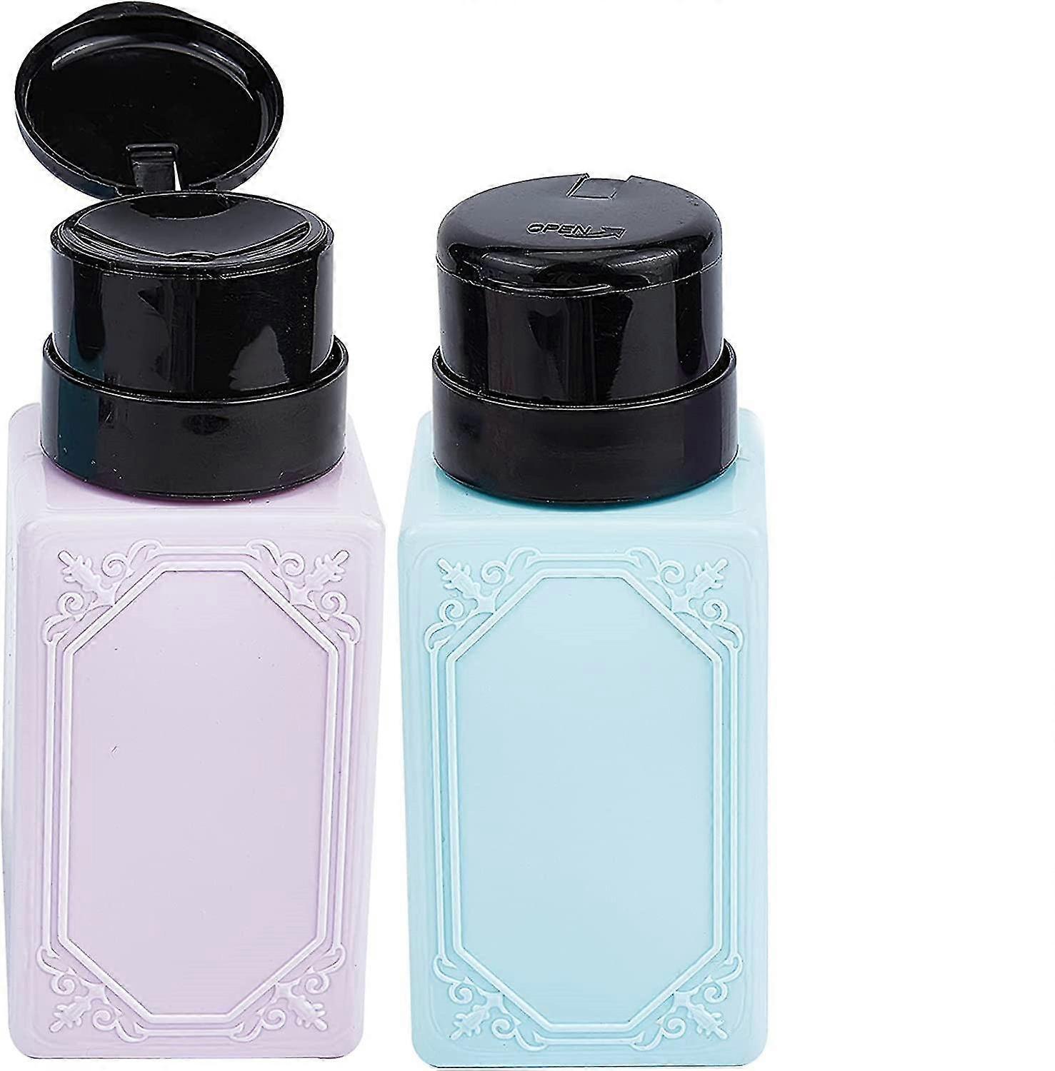 2pcs Push Down Empty Lockable Pump Dispenser Bottle, Travel Bottles (8 Oz/ 230ml)