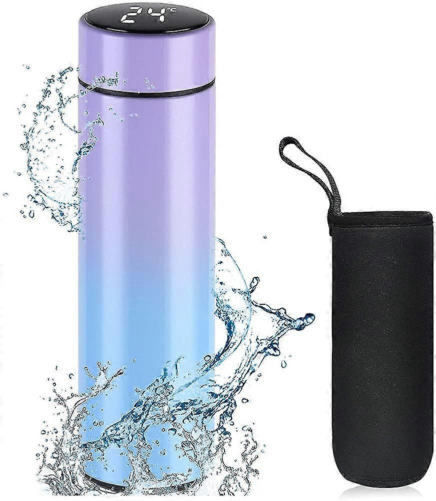 Insulated Stainless Steel Bottle 500ml. Hot Water Travel Mug With Led Screen