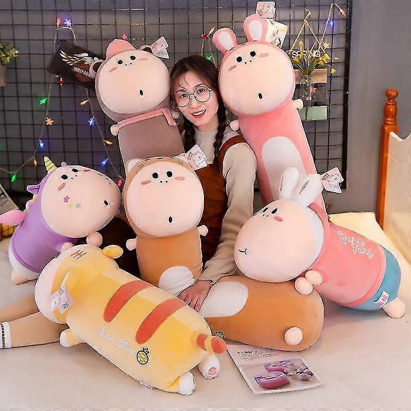 130cm Funny Plush Long Pillow High Quality Monkey Tiger Rabbit Unicorn Toy Stuffed Cartoon Doll Accompany Birthday Gift For Kids