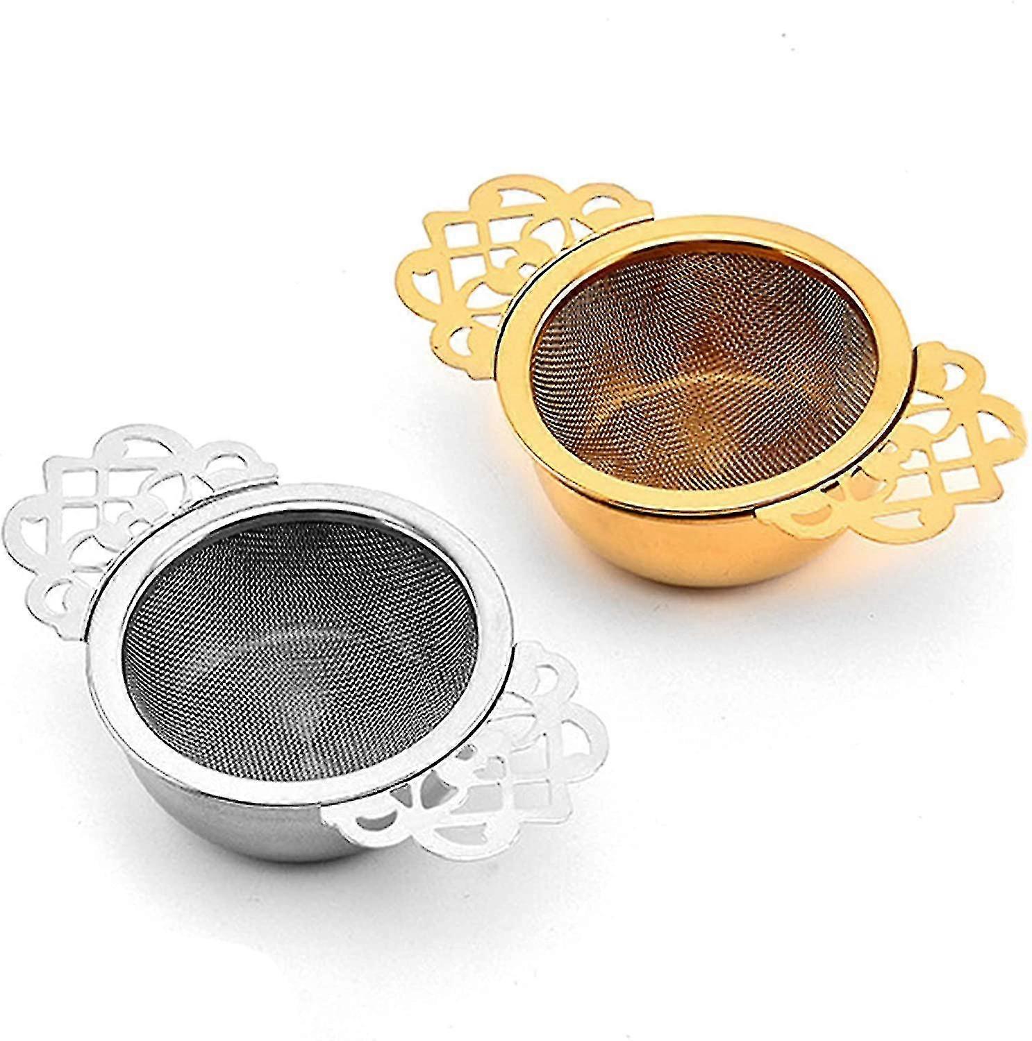 Stainless Steel Spice Ball Tea Ball Strainer Tea Strainer Interval Diffuser For Straining Teagold, Silver2pcs