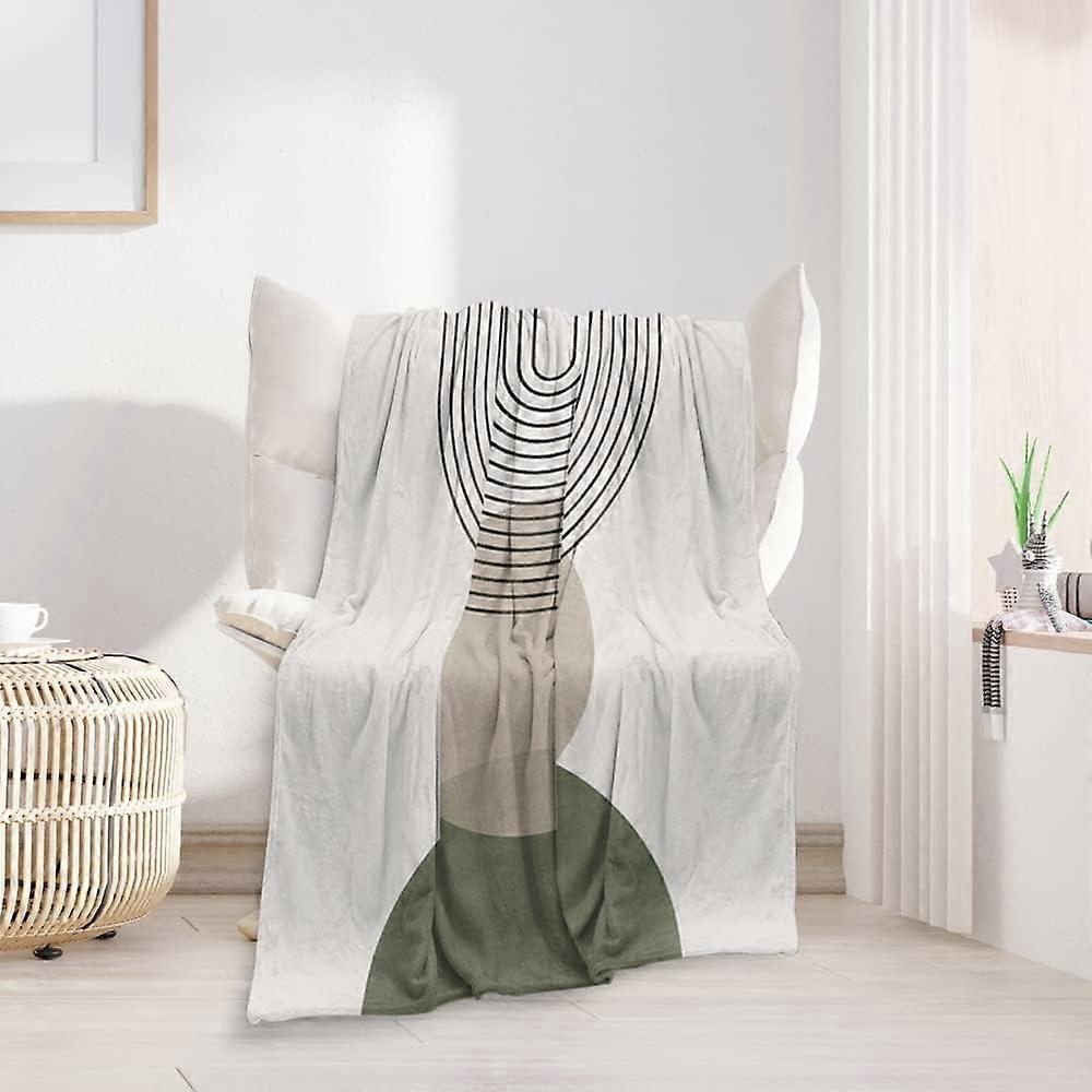 Boho Mid Century Plädar Filtar Olivgrön Moderna Abstrakta Plädar Minimalistisk Sol Boho Estetisk Mjuk Varm Sängkläder Sängkläder Kvinnor Filtar Svart G