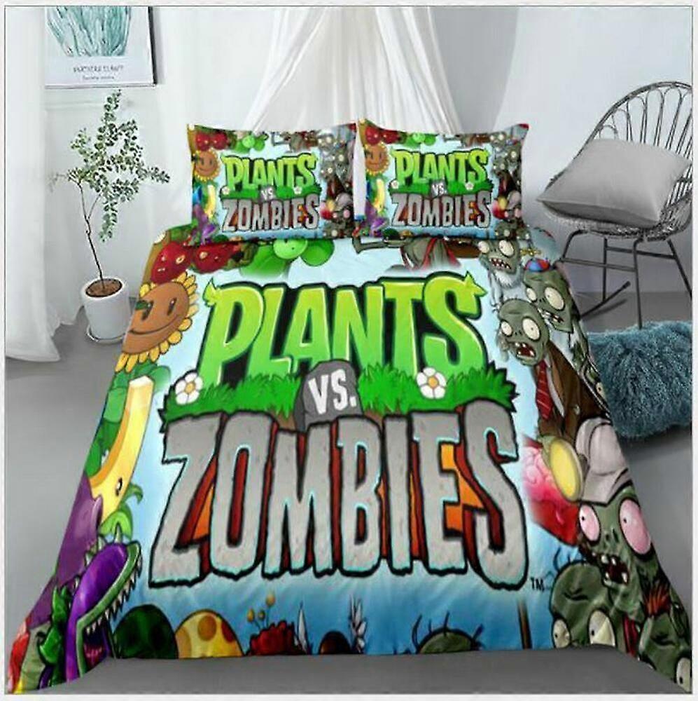 v3576 Lençóis Plantas vs Zombies Coleção Conjunto de capa de edredão Crianças Doona Capa Lençóis IU3576
