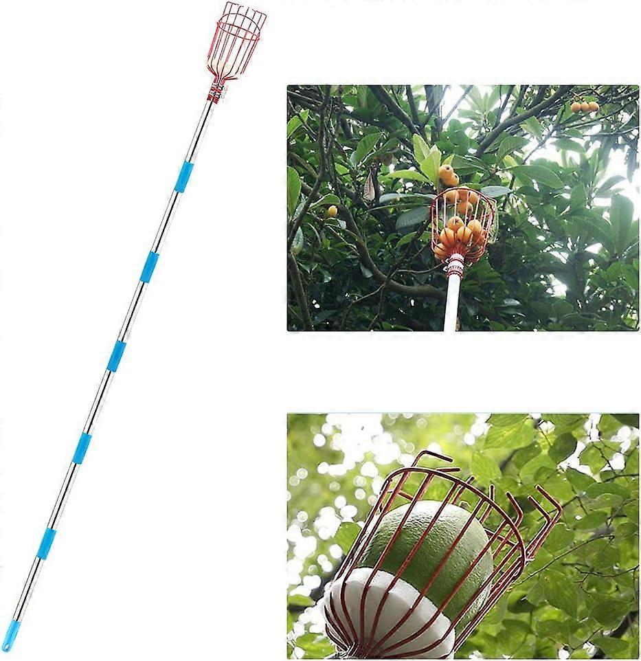 Fruit Picker, 9ft Fruit Picker with Lightweight Aluminum and Telescoping Pole Basket, Easy to Assemble Fruit Picker